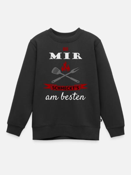 Bei mir schmeckt's am besten - Kinder Premium Organic Sweatshirt - Schwarz