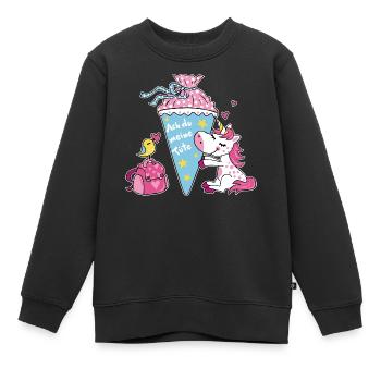 School enrollment unicorn. Oh my bag! - Kids Premium Organic Sweatshirt - black - Front - AI Model Kid Female (0cm)