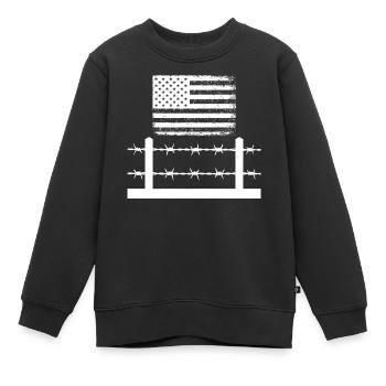 Fil de fer barbelé Amérique - Sweat Premium enfant bio - noir - Devant - AI Model Kid Female (0cm)