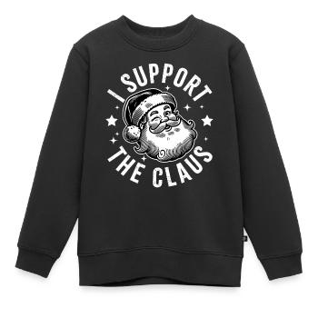 Ich unterstütze den Claus - Kinder Premium Organic Sweatshirt - Schwarz - Vorne - AI Model Kid Female (0cm)