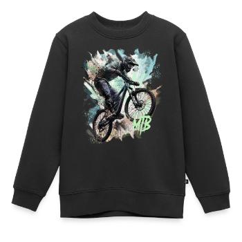 Mtb - Kinder Premium Organic Sweatshirt - Schwarz - Vorne - AI Model Kid Female (0cm)