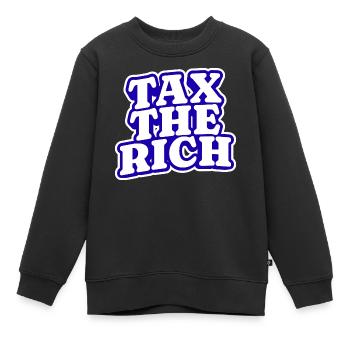 Taxer les riches - Sweat Premium enfant bio - noir - Devant - AI Model Kid Female (0cm)