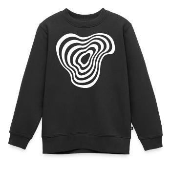 Ondulation des lignes concentriques - Sweat Premium enfant bio - noir - Devant - AI Model Kid Female (0cm)