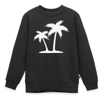 Palmeninsel Silhouette - Kinder Premium Organic Sweatshirt - Schwarz - Vorne - AI Model Kid Female (0cm)
