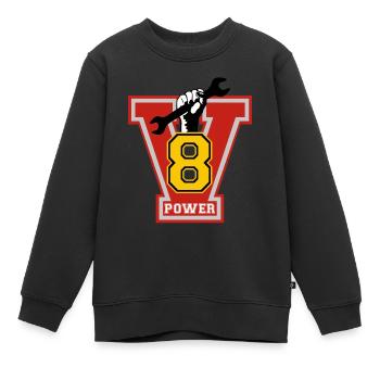 v8 power - Kinder Premium Organic Sweatshirt - Schwarz - Vorne - AI Model Kid Female (0cm)