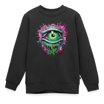 Zombie Auge Apokalypse Halloween Zombiejäger - Kinder Premium Organic Sweatshirt - Schwarz - Vorne - AI Model Kid Female (0cm)
