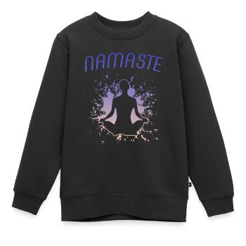 namaste - Kinder Premium Organic Sweatshirt - Schwarz - Vorne - AI Model Kid Female (0cm)