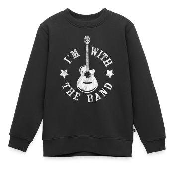 Ich bin bei der Band - Kinder Premium Organic Sweatshirt - Schwarz - Vorne - AI Model Kid Female (0cm)