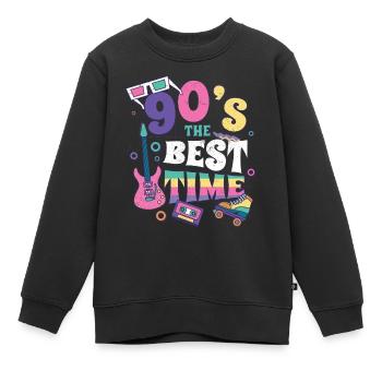 années quatre-vingt-dix - Sweat Premium enfant bio - noir - Devant - AI Model Kid Female (0cm)