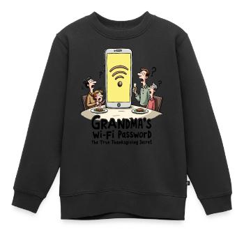Mot de passe Wi-Fi de grand-mère - Sweat Premium enfant bio - noir - Devant - AI Model Kid Female (0cm)