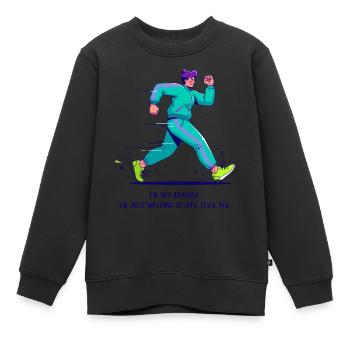 Marcheur rapide - Sweat Premium enfant bio - noir - Devant - AI Model Kid Female (0cm)