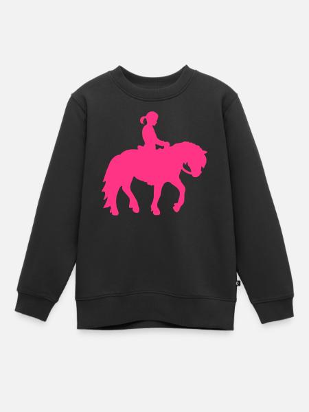 Ponyreiten Mädchen - Kinder Premium Organic Sweatshirt - Schwarz
