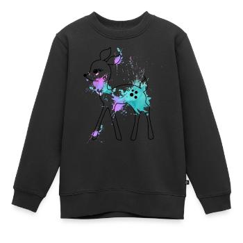 Reh-aquarell - Kinder Premium Organic Sweatshirt - Schwarz - Vorne - AI Model Kid Female (0cm)