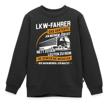 Trucker LKW-Fahrer Fernfahrer LKW Brummi Truck - Kinder Premium Organic Sweatshirt - Schwarz - Vorne - AI Model Kid Female (0cm)
