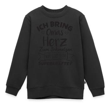 Baby Nachwuchs Kind Großeltern Omas Herz schmelzen - Kinder Premium Organic Sweatshirt - Schwarz - Vorne - AI Model Kid Female (0cm)