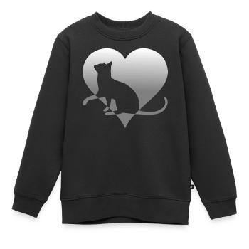 chat chat chat chat chat minou chatte minou - Sweat Premium enfant bio - noir - Devant - AI Model Kid Female (0cm)
