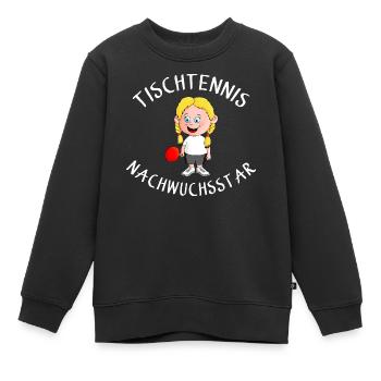 Tischtennis Nachwuchsstar - Kinder Premium Organic Sweatshirt - Schwarz - Vorne - AI Model Kid Female (0cm)