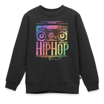 Hip Hop - Rap - HipHop Musik - Kinder Premium Organic Sweatshirt - Schwarz - Vorne - AI Model Kid Female (0cm)