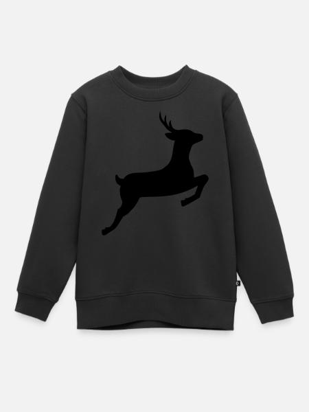 Chevreuil - Sweat Premium enfant bio - noir