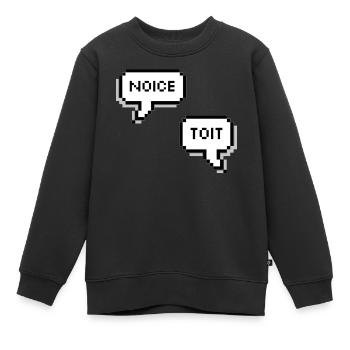 noice & toit / brooklyn neuf-neuf - Sweat Premium enfant bio - noir - Devant - AI Model Kid Female (0cm)
