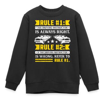 Driving Instructor Rules - Kinder Premium Organic Sweatshirt - Schwarz - Vorne - AI Model Kid Female (0cm)