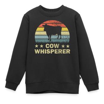 Vache Vaches - Sweat Premium enfant bio - noir - Devant - AI Model Kid Female (0cm)