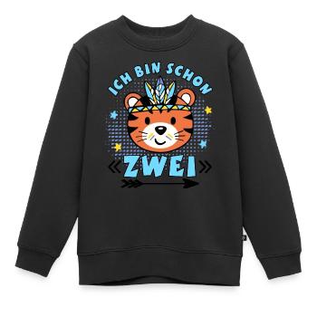 2. Geburtstag niedlicher Tiger Jungen Geschenkidee - Kinder Premium Organic Sweatshirt - Schwarz - Vorne - AI Model Kid Female (0cm)