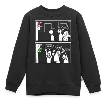 Actions boursières bourse de négociation trading trader day trader - Sweat Premium enfant bio - noir - Devant - AI Model Kid Female (0cm)
