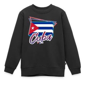 Kuba - Kinder Premium Organic Sweatshirt - Schwarz - Vorne - AI Model Kid Female (0cm)