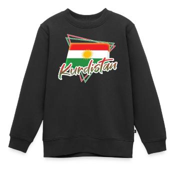 Kurdistan - Sweat Premium enfant bio - noir - Devant - AI Model Kid Female (0cm)