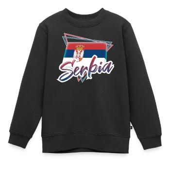 Serbien - Kinder Premium Organic Sweatshirt - Schwarz - Vorne - AI Model Kid Female (0cm)