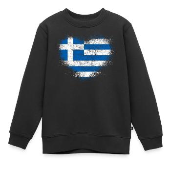 Griechenland - Kinder Premium Organic Sweatshirt - Schwarz - Vorne - AI Model Kid Female (0cm)