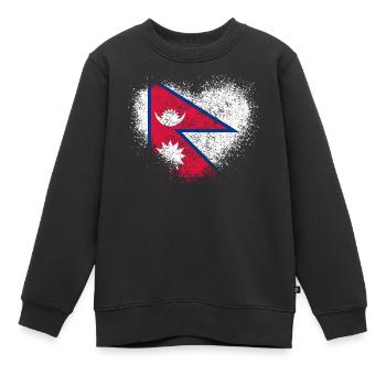Nepal - Kinder Premium Organic Sweatshirt - Schwarz - Vorne - AI Model Kid Female (0cm)