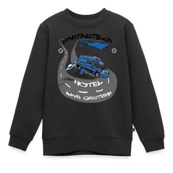 VANtastisch 640bl Hotel war gestern - Kinder Premium Organic Sweatshirt - Schwarz - Vorne - AI Model Kid Female (0cm)