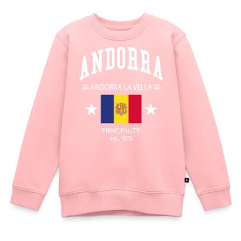 Andorra - Kinder Premium Organic Sweatshirt - Rosa - Vorne - AI Model Kid Female (0cm)