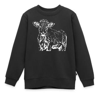 drôle vache cadeau fermier - Sweat Premium enfant bio - noir - Devant - AI Model Kid Female (0cm)