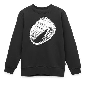 Surface plane géométrique vintage Möbius loop - Sweat Premium enfant bio - noir - Devant - AI Model Kid Female (0cm)