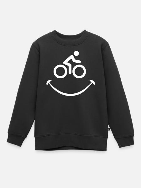 Radfahrer im Lächeln Minimal - Kinder Premium Organic Sweatshirt - Schwarz