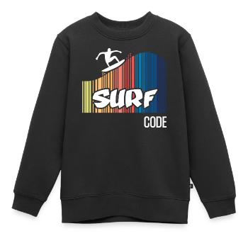 Code de surf (sombre) - Sweat Premium enfant bio - noir - Devant - AI Model Kid Female (0cm)