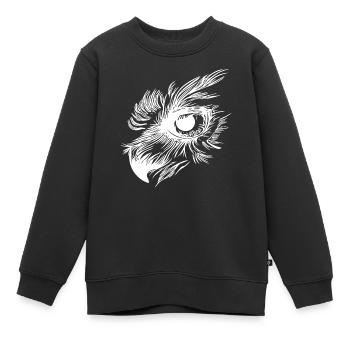 Eule Schnabel - Kauz Auge - Kinder Premium Organic Sweatshirt - Schwarz - Vorne - AI Model Kid Female (0cm)