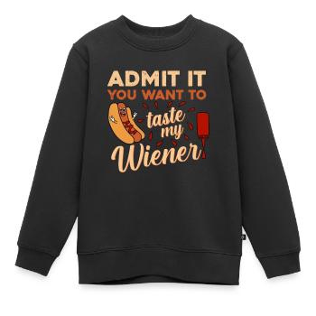 Probieren Sie Mein Weiner Ketchup geschenk - Kinder Premium Organic Sweatshirt - Schwarz - Vorne - AI Model Kid Female (0cm)