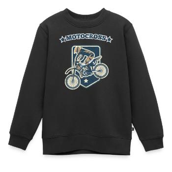 MOTOCROSS VINTAGE ENDURO MOTORRAD MOTIV GESCHENK - Kinder Premium Organic Sweatshirt - Schwarz - Vorne - AI Model Kid Female (0cm)