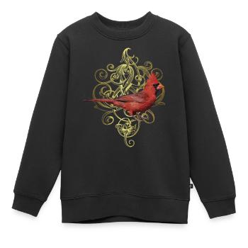 Le Cardinal du Nord - Sweat Premium enfant bio - noir - Devant - AI Model Kid Female (0cm)