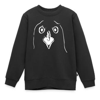 Schräger lustig Vogel mit Schnabel und Augen - Kinder Premium Organic Sweatshirt - Schwarz - Vorne - AI Model Kid Female (0cm)