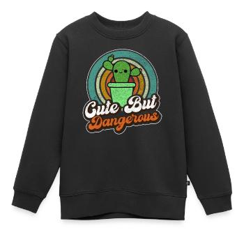 Mignon mais dangereux - Sweat Premium enfant bio - noir - Devant - AI Model Kid Female (0cm)