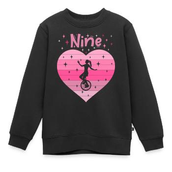 9. Geburtstag Einrad fahren Mädchen Tochter - Kinder Premium Organic Sweatshirt - Schwarz - Vorne - AI Model Kid Female (0cm)
