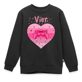 Mädchen Tochter 4. Geburstag Gaming Controller - Kinder Premium Organic Sweatshirt - Schwarz - Vorne - AI Model Kid Female (0cm)