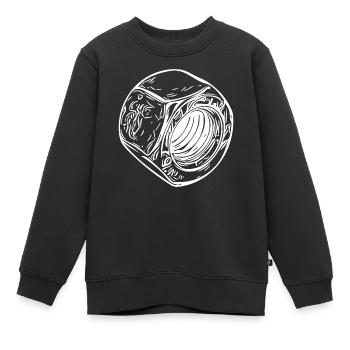 Grand écrou à vis avec surface vintage - Sweat Premium enfant bio - noir - Devant - AI Model Kid Female (0cm)