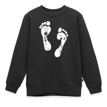 Empreintes de pas dans le sable - Sweat Premium enfant bio - noir - Devant - AI Model Kid Female (0cm)