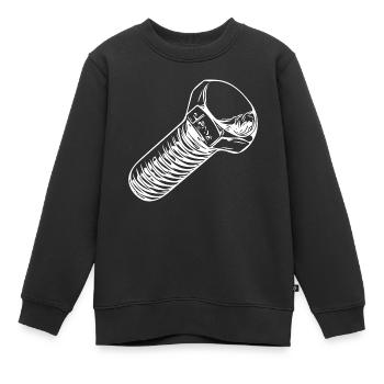 Tournevis d’atelier Papa Screw - Sweat Premium enfant bio - noir - Devant - AI Model Kid Female (0cm)